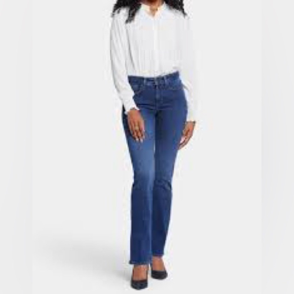NYDJ Barbara Bootcut Shaping Denim Jeans Lift Tuck Medium Blue Wash Size 8